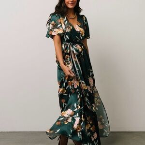 Baltic Born Floral Green Wrap Dress